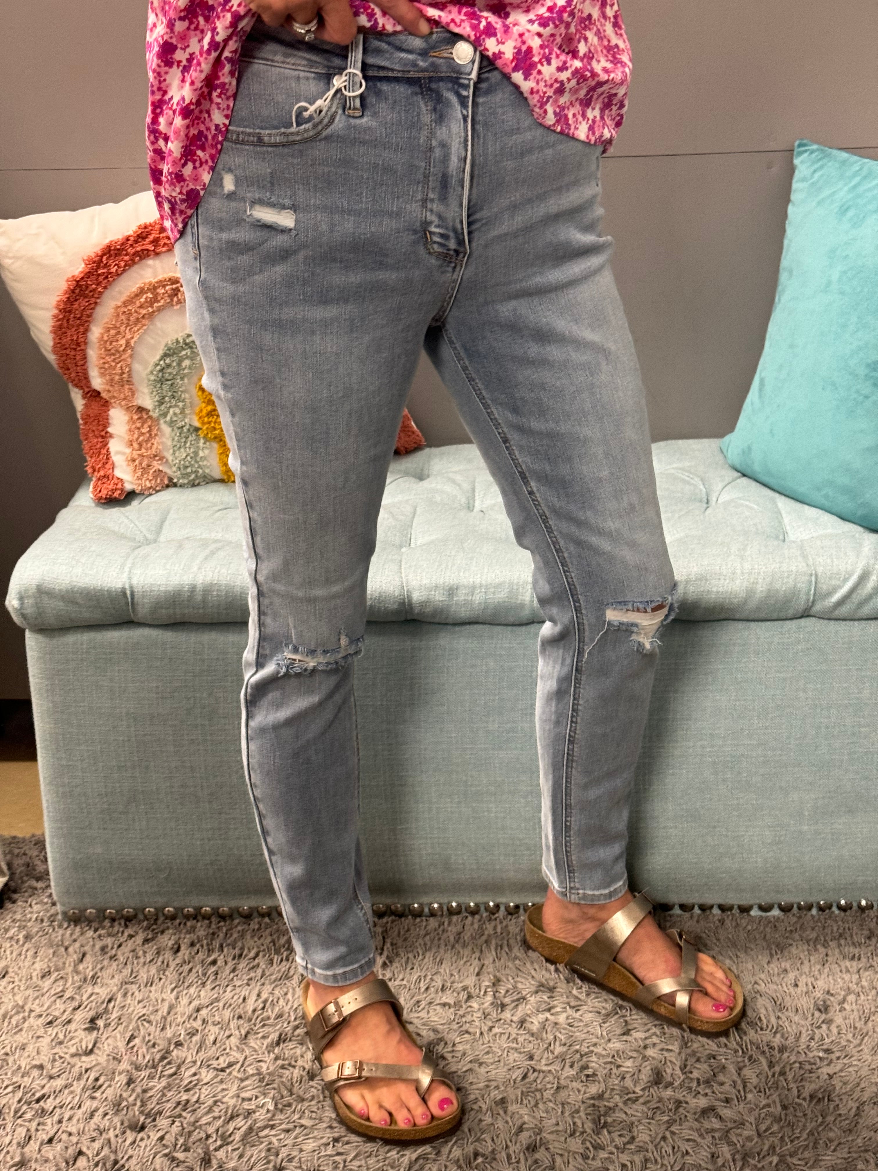Judy Blue Tummy Control Light Wash Skinny Jeans - Posh West Boutique