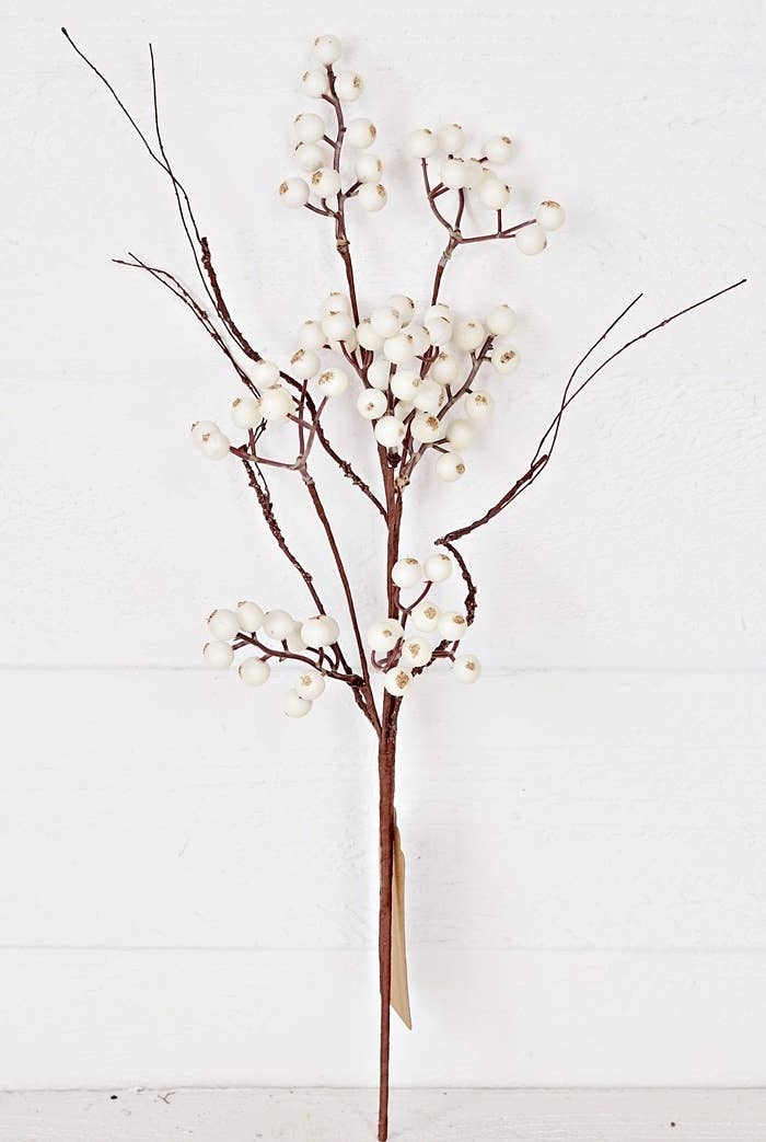 19in Pick-White snowberries with wispy twigs - Posh West Boutique