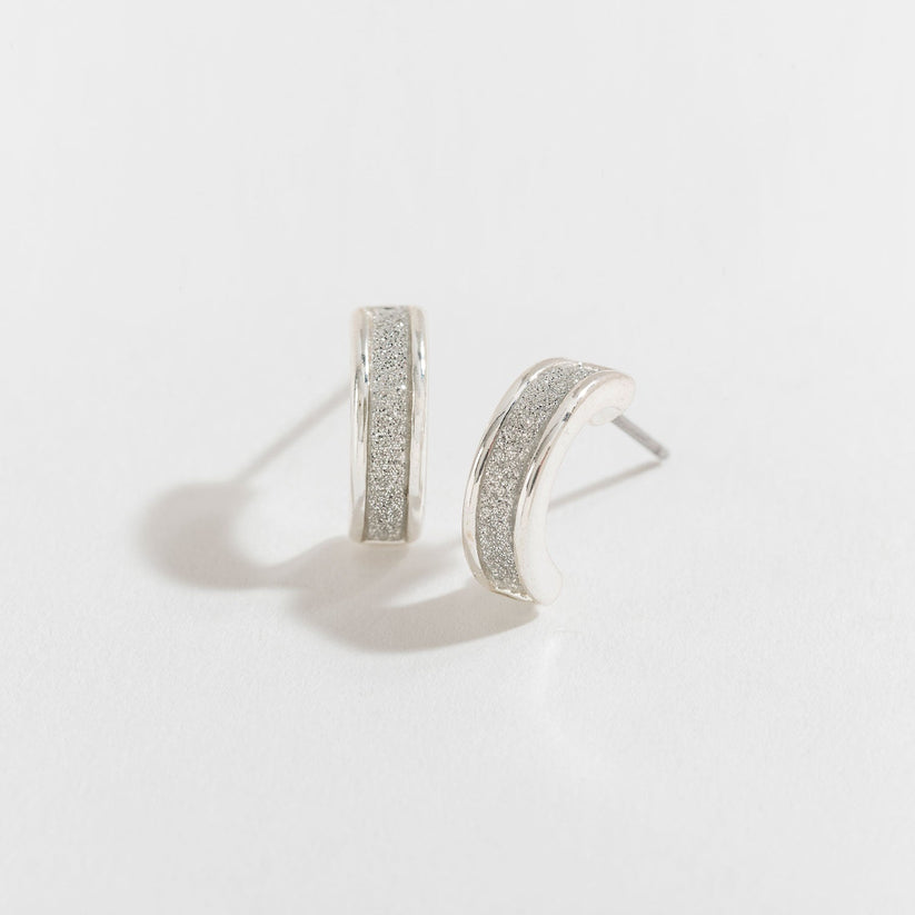 Small Silver Blingy Hoop Earrings - Posh West Boutique
