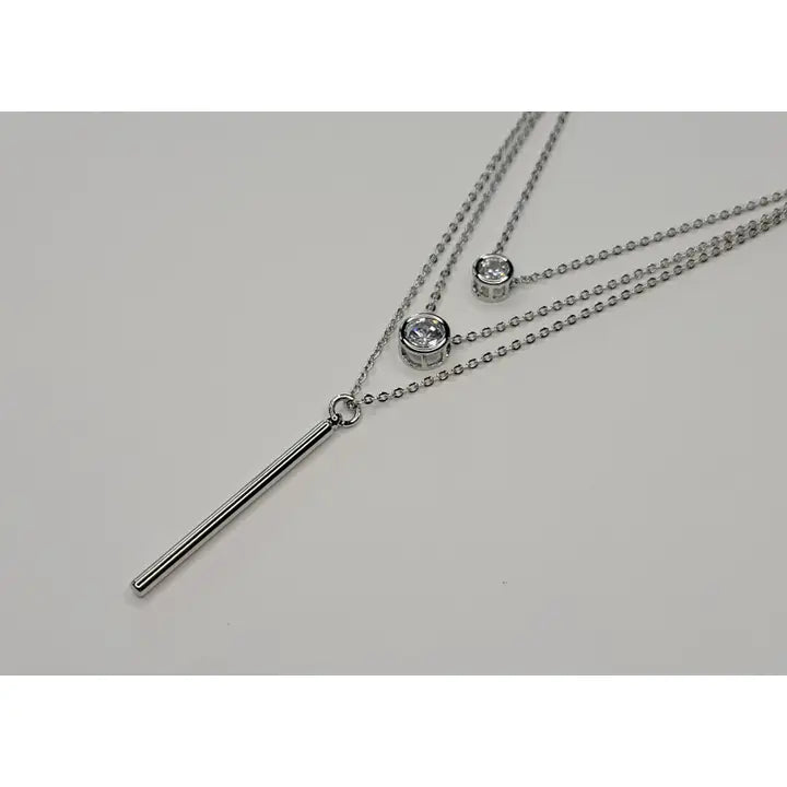 Silver Triple Layered Necklace - Posh West Boutique