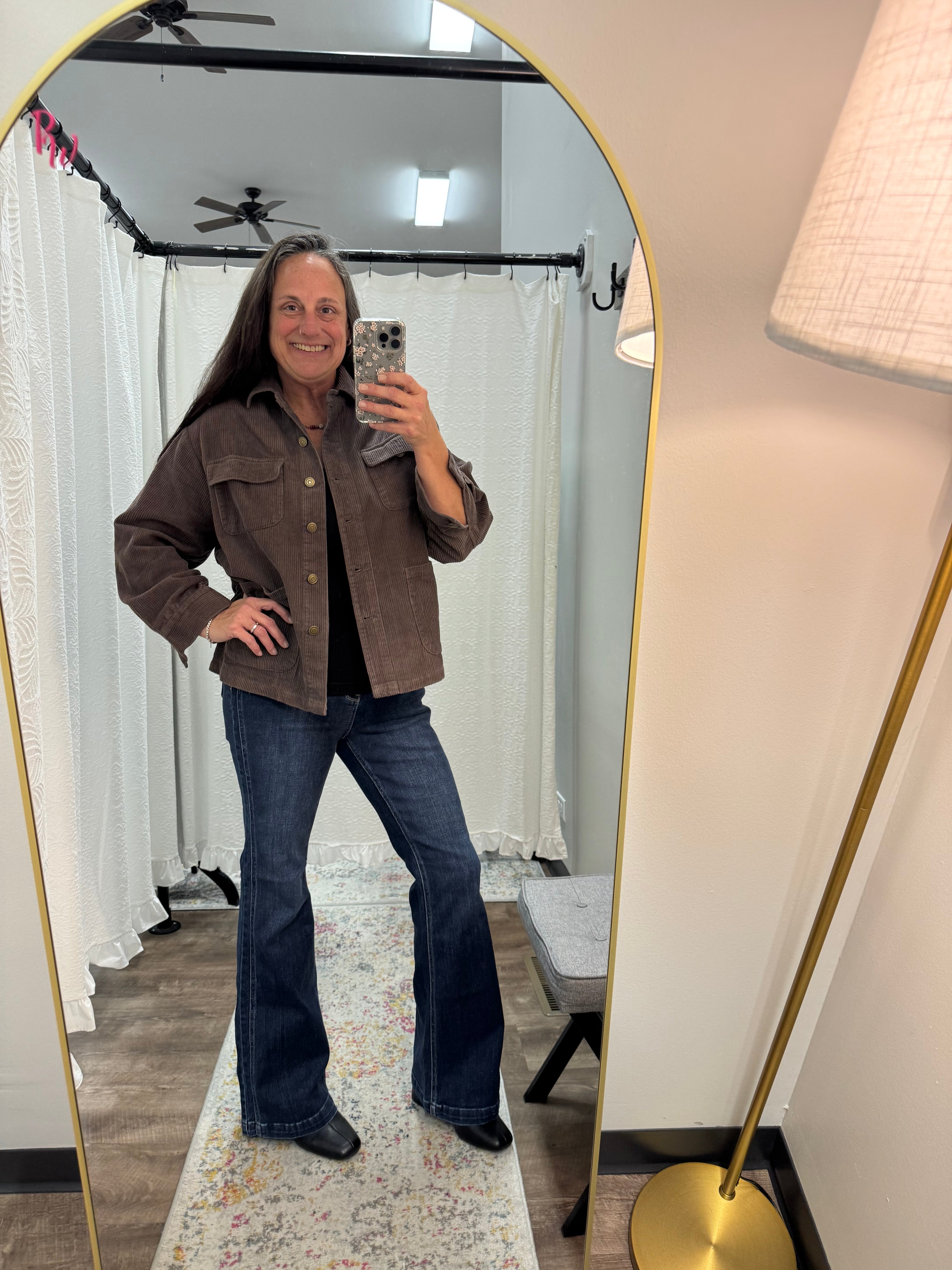 Cocoa Mocha Double Pocket Corduroy Jacket - Posh West Boutique