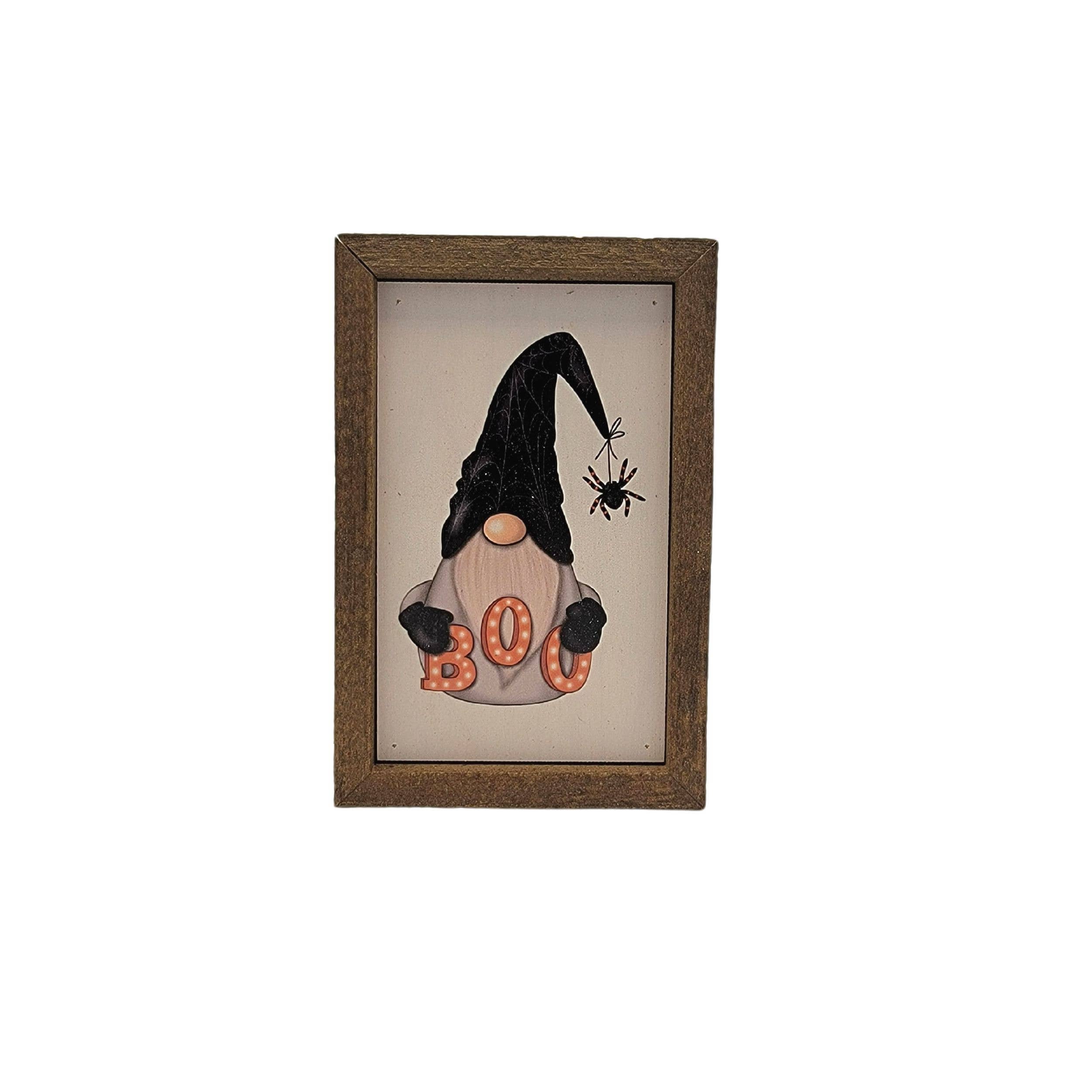 Boo Halloween Gnome Sign