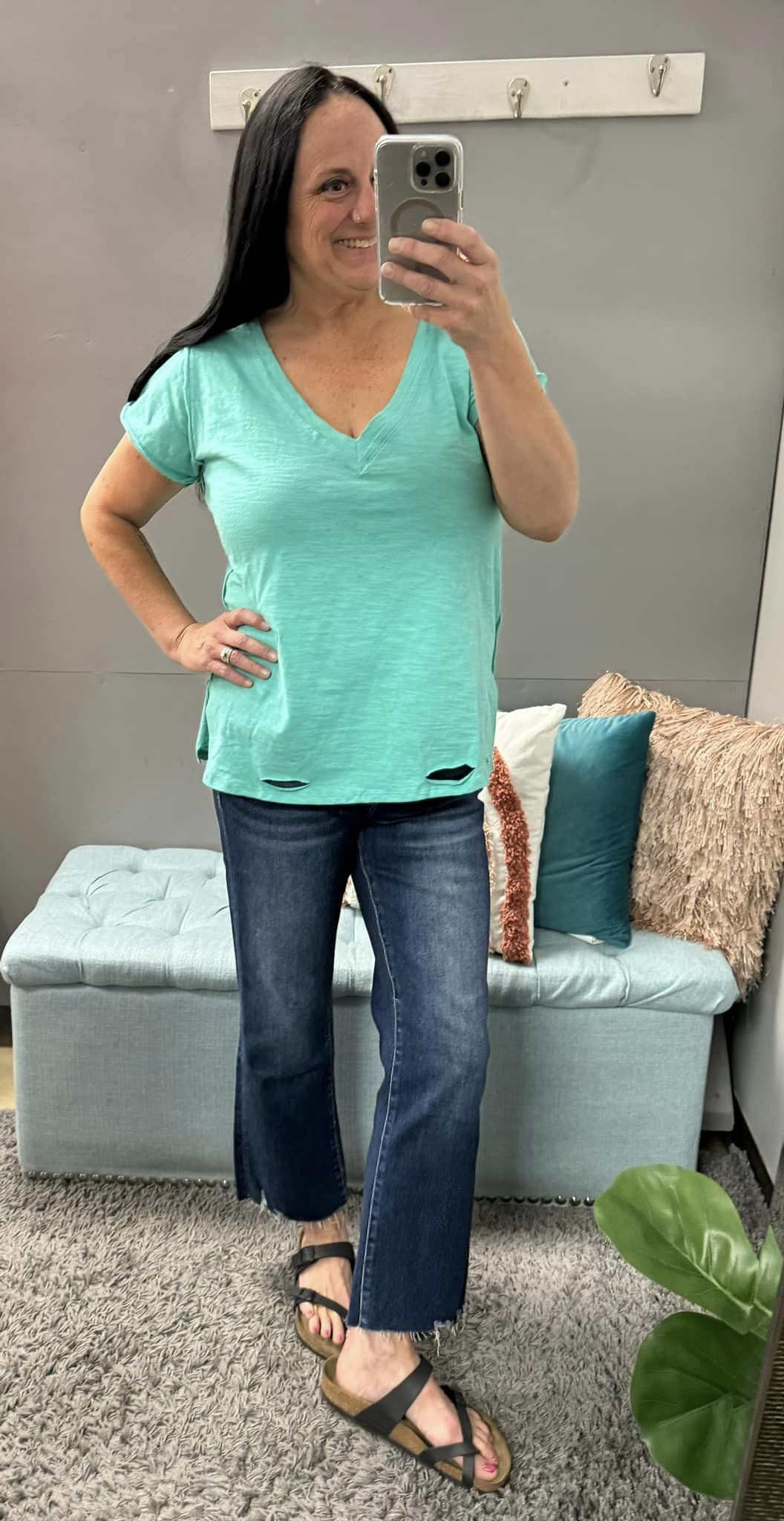 Vervet Mid Rise Ankle Bootcut Non-Distressed Jeans - Posh West Boutique