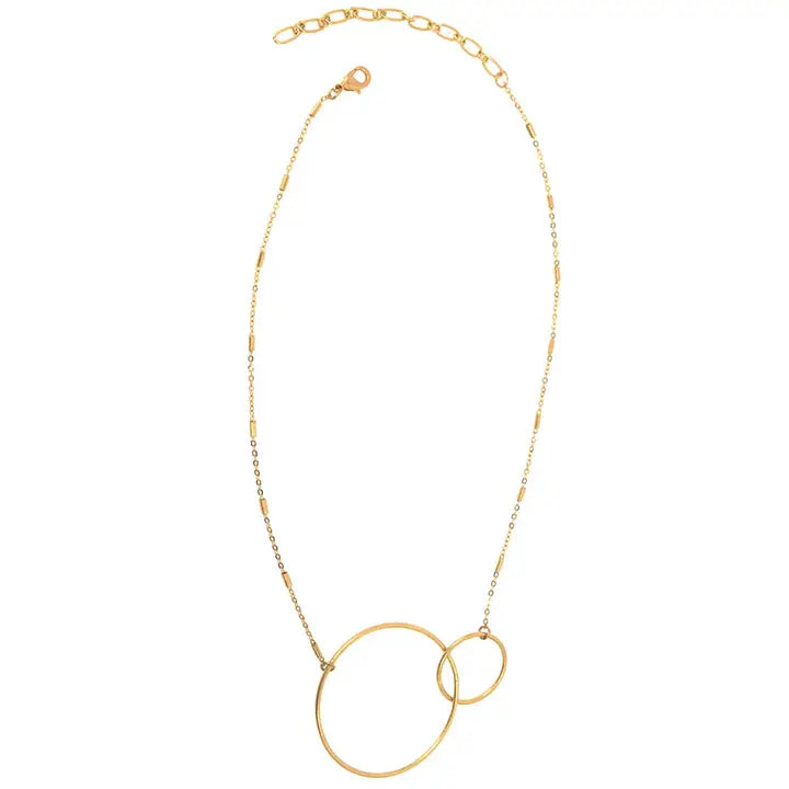 Double Hoop Gold Necklace - Posh West Boutique