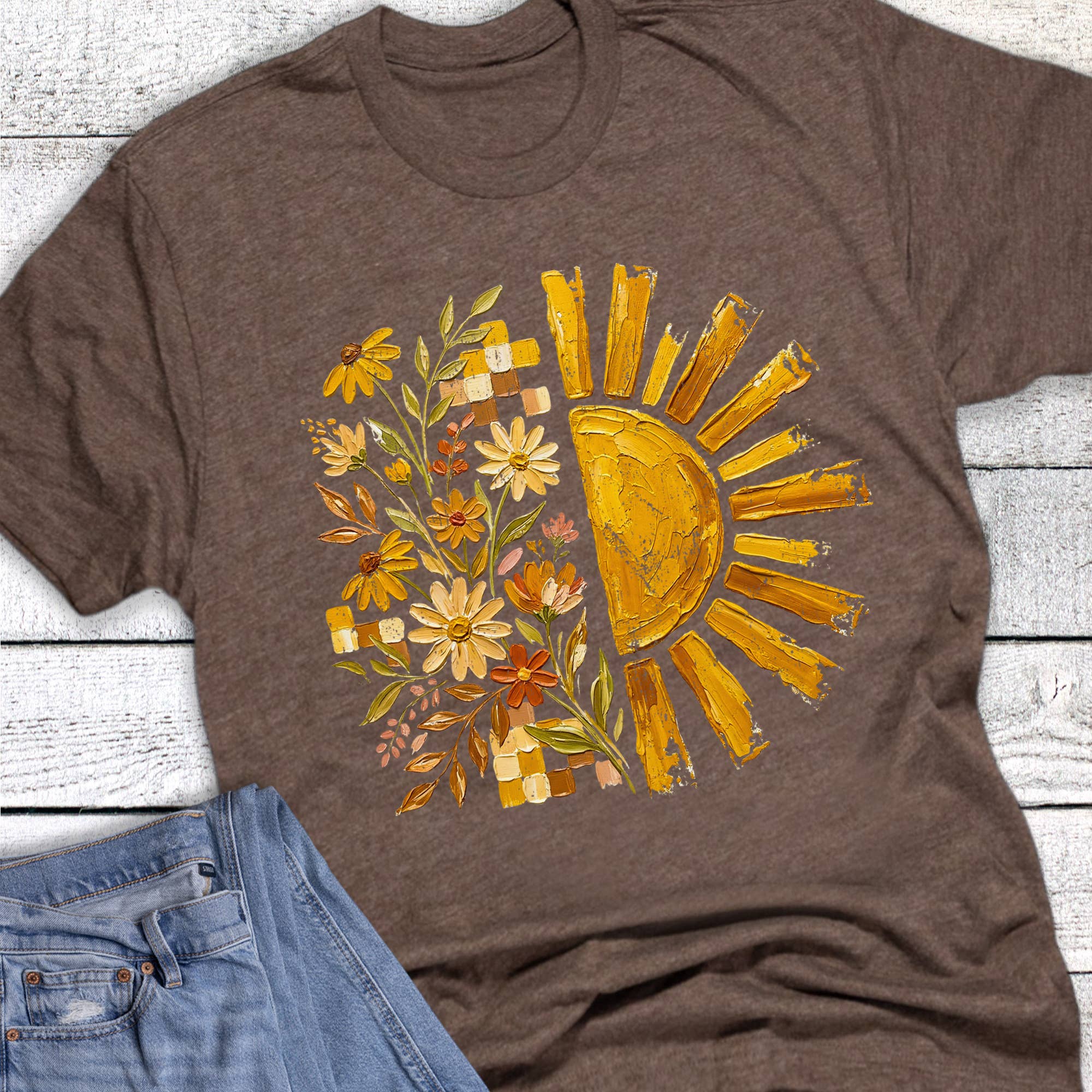 Boho Sun Floral Graphic Tee