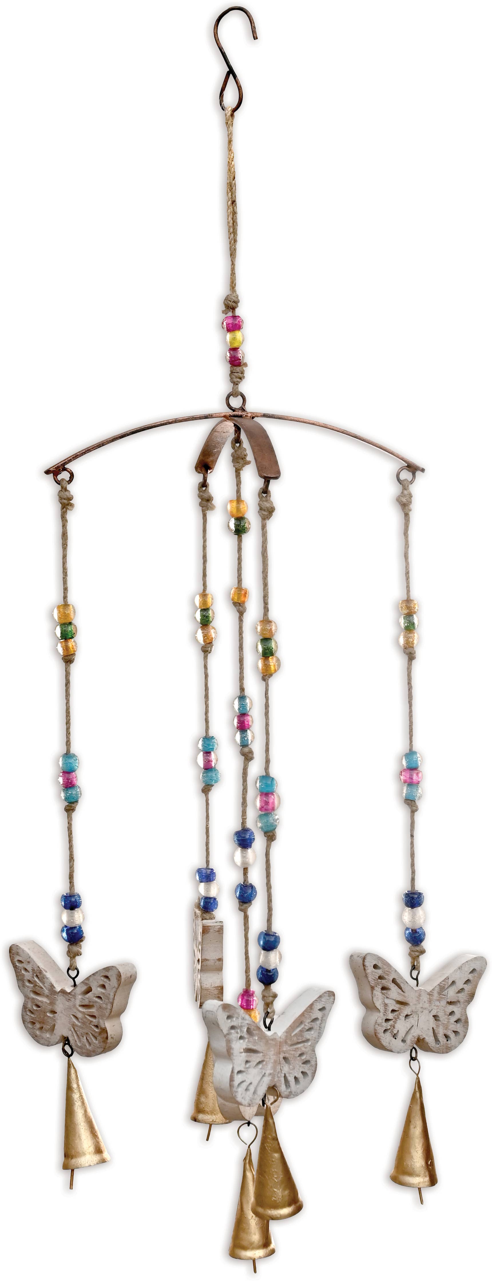 White wash butterflies with copper bells - 95345 - Posh West Boutique