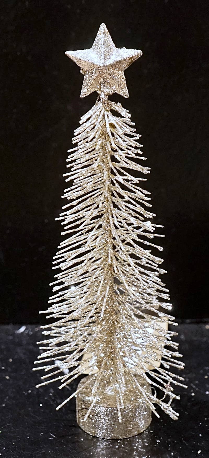 8in Glitter Mini Country Needle Pine Tree - Posh West Boutique