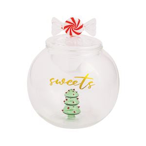 Christmas Glass Cookie Jar - Posh West Boutique