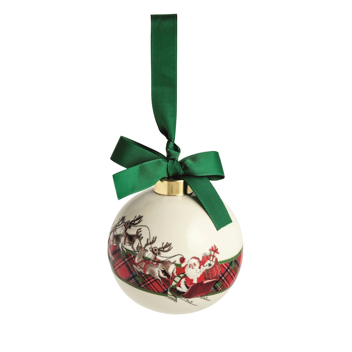 Santa Tartan Stripe Ornament - Posh West Boutique