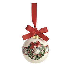 Wreath Tartan Stripe Ornament - Posh West Boutique