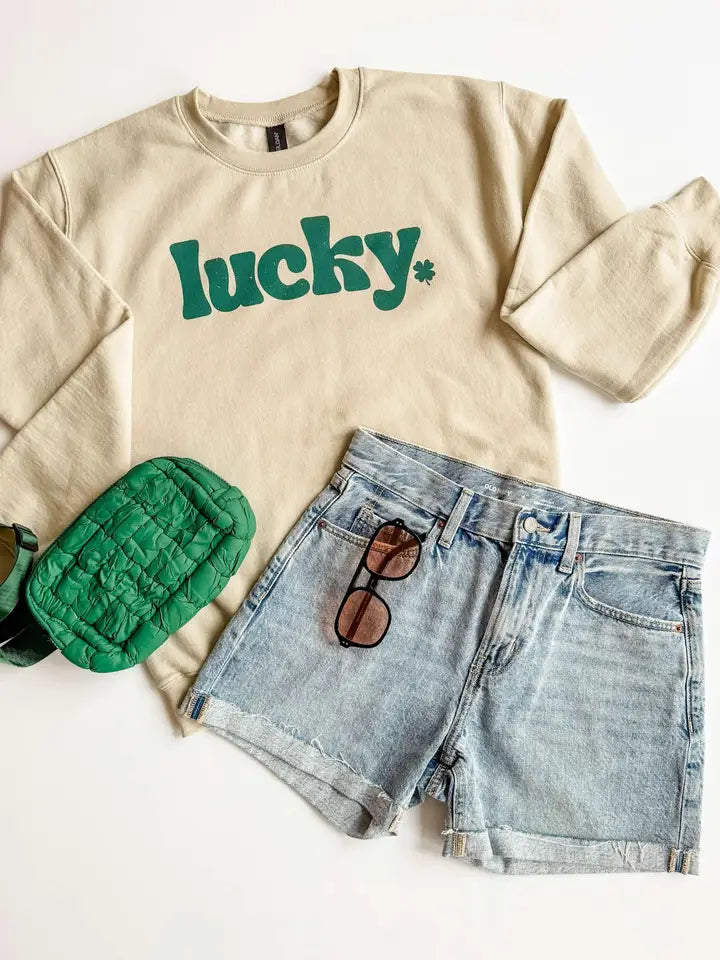 Lucky Crewneck Sweatshirt - Posh West Boutique