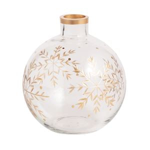 Round Etched Snowflake Bud Vase - Posh West Boutique