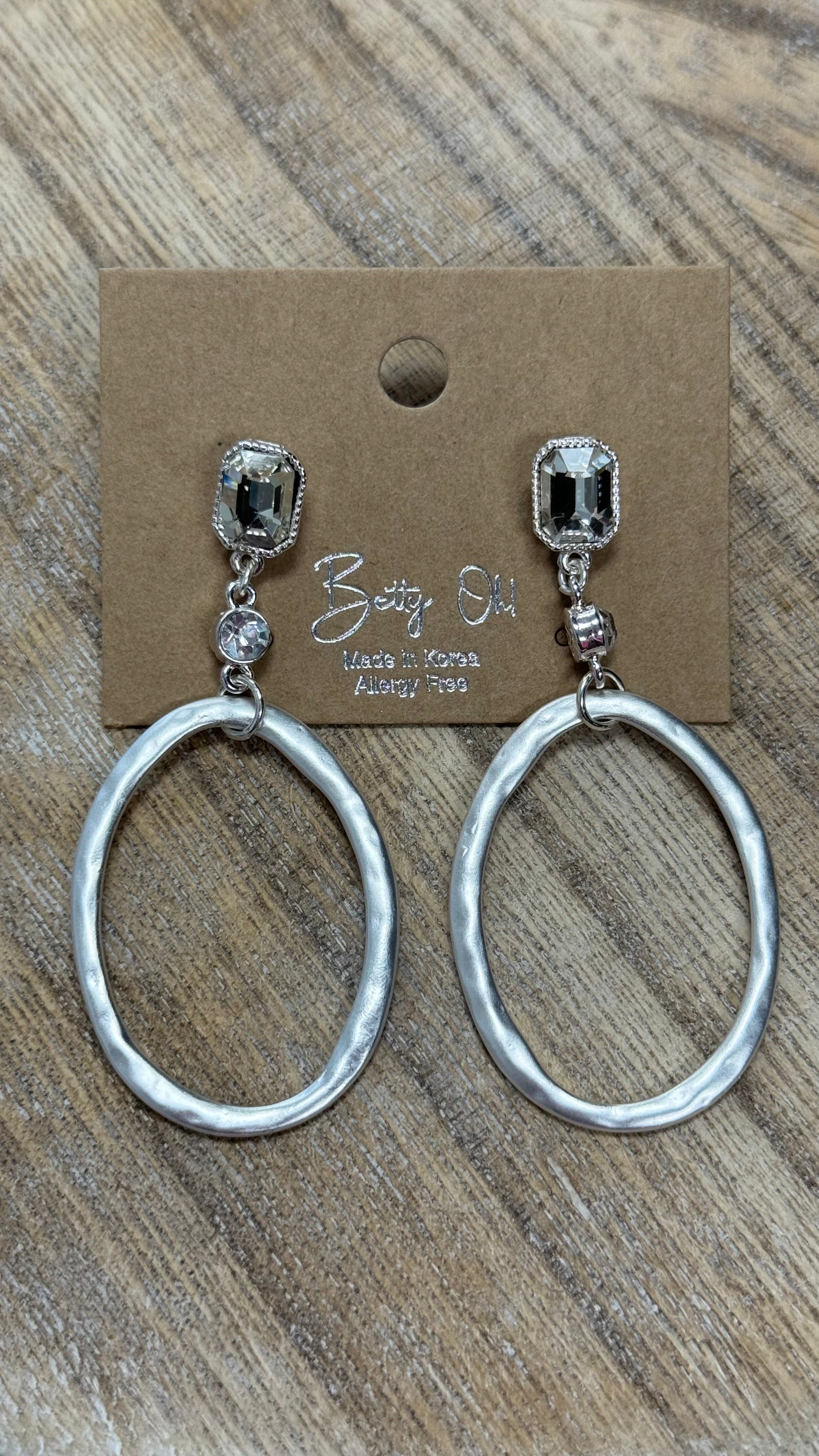 Betty Oh Silver Bling Crystal Earrings - Posh West Boutique