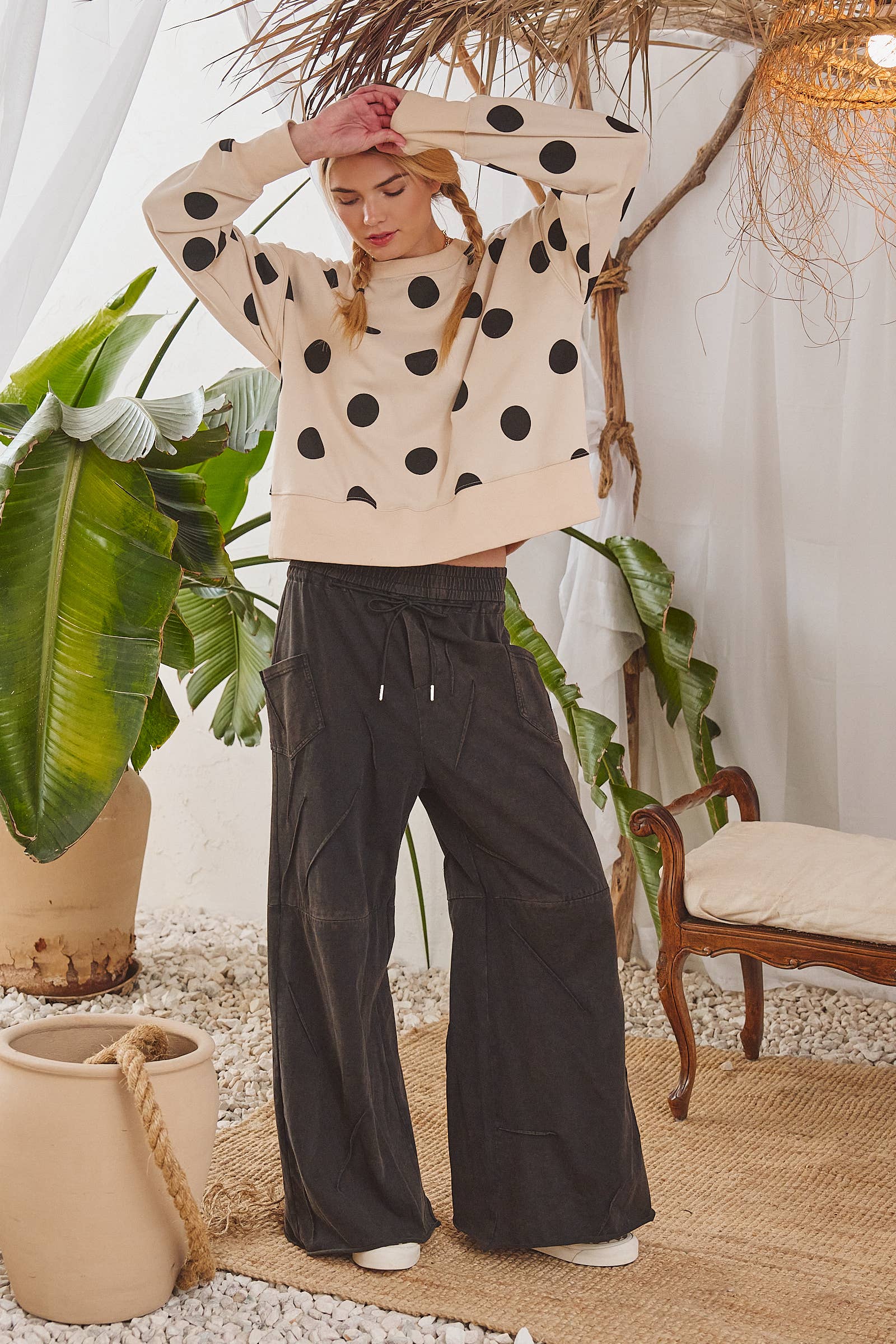 Luxe Polka Dot Sweatshirt