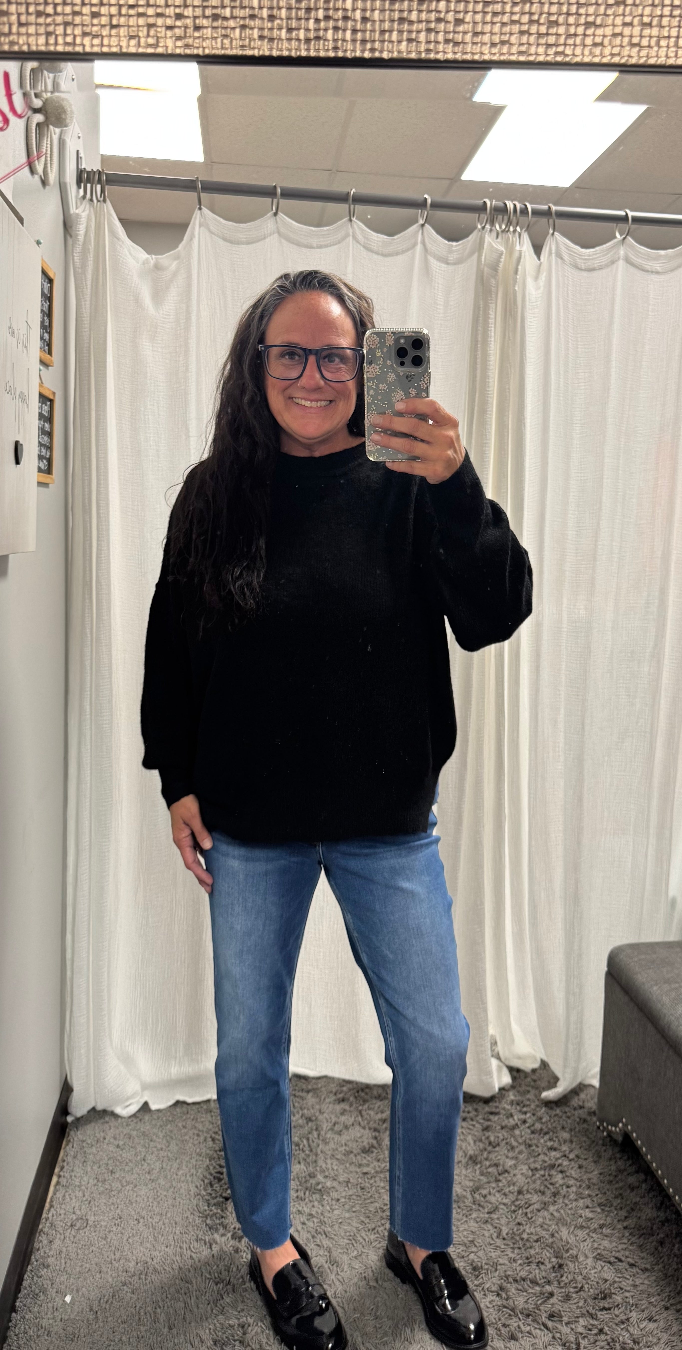 Black Wool Blend Pullover Sweater
