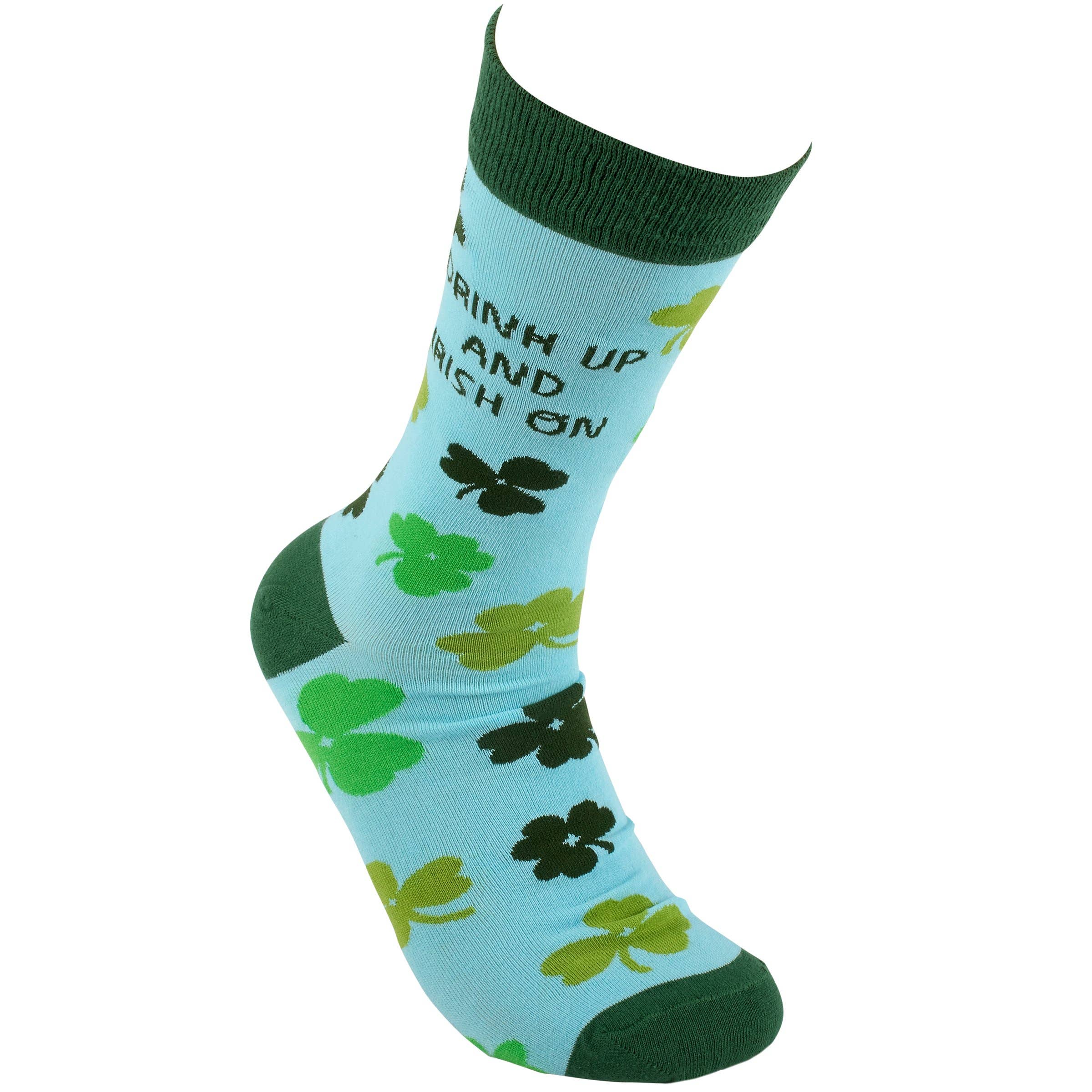 Drink Up And Irish On Socks - Posh West Boutique