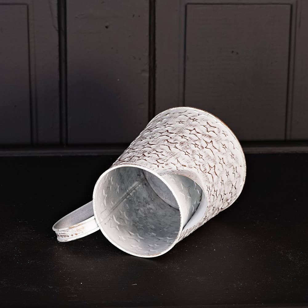 Vintage white metal pitcher w/ star