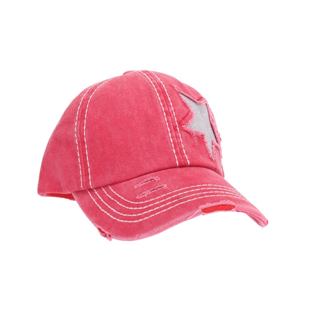 Distressed High Pony Trucker Hat