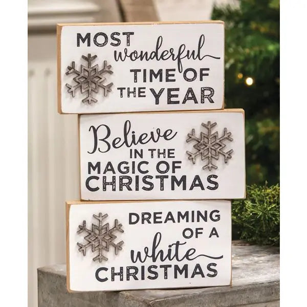 Glitter Snowflake Block (Assorted)