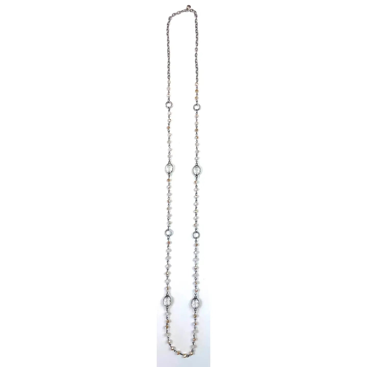 Long Thin Rosaried Ivory Necklace
