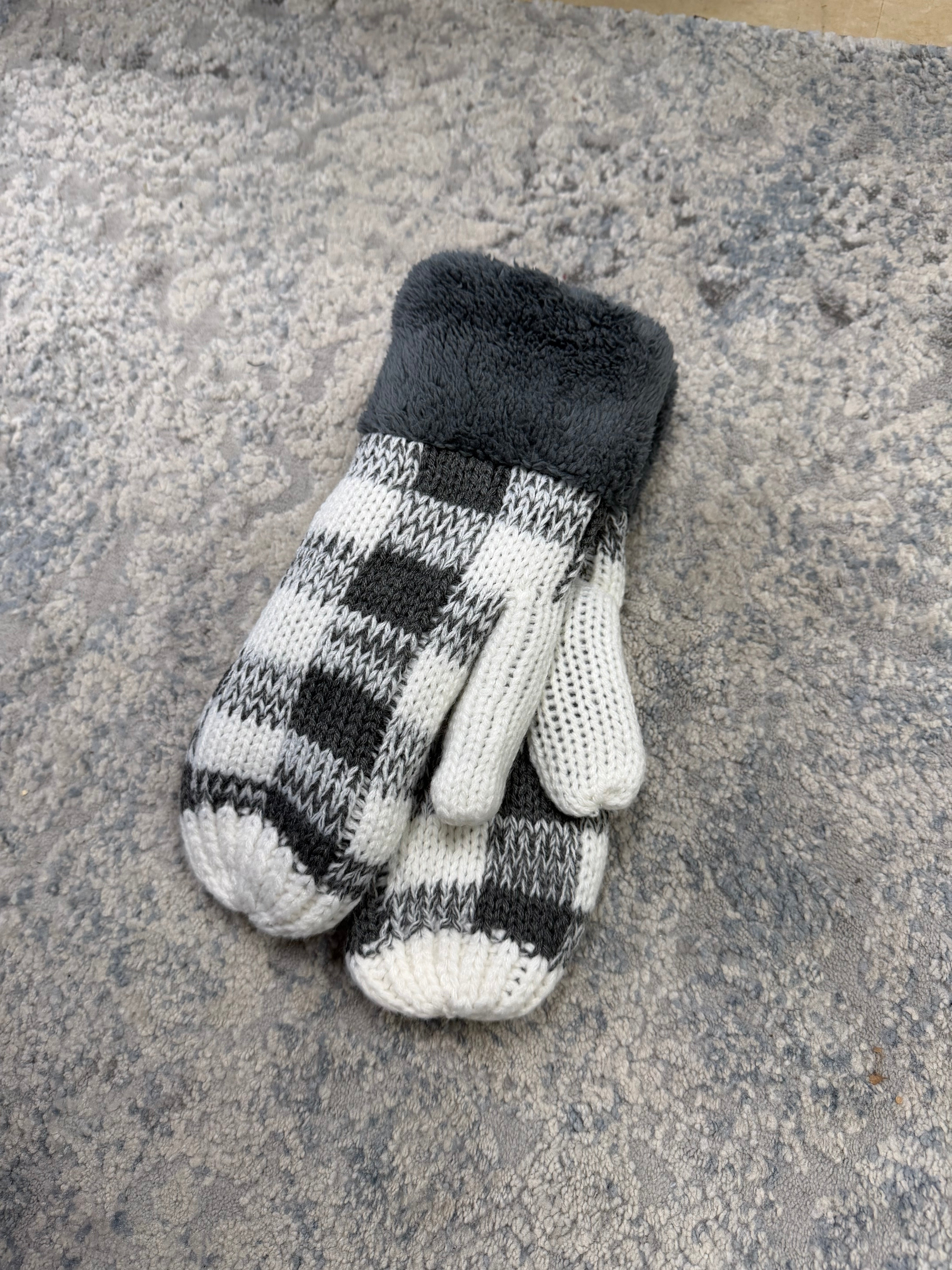 Grey Buffalo Check CC Mitten - Posh West Boutique