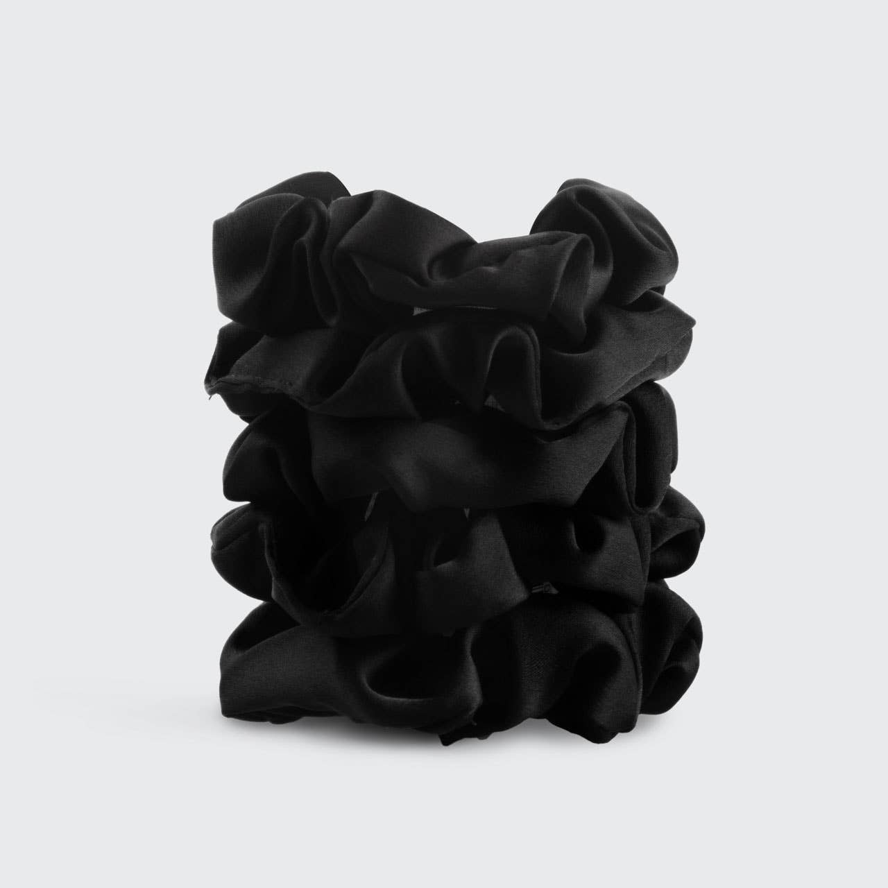 Satin Sleep Scrunchies 5pc - Black - Posh West Boutique