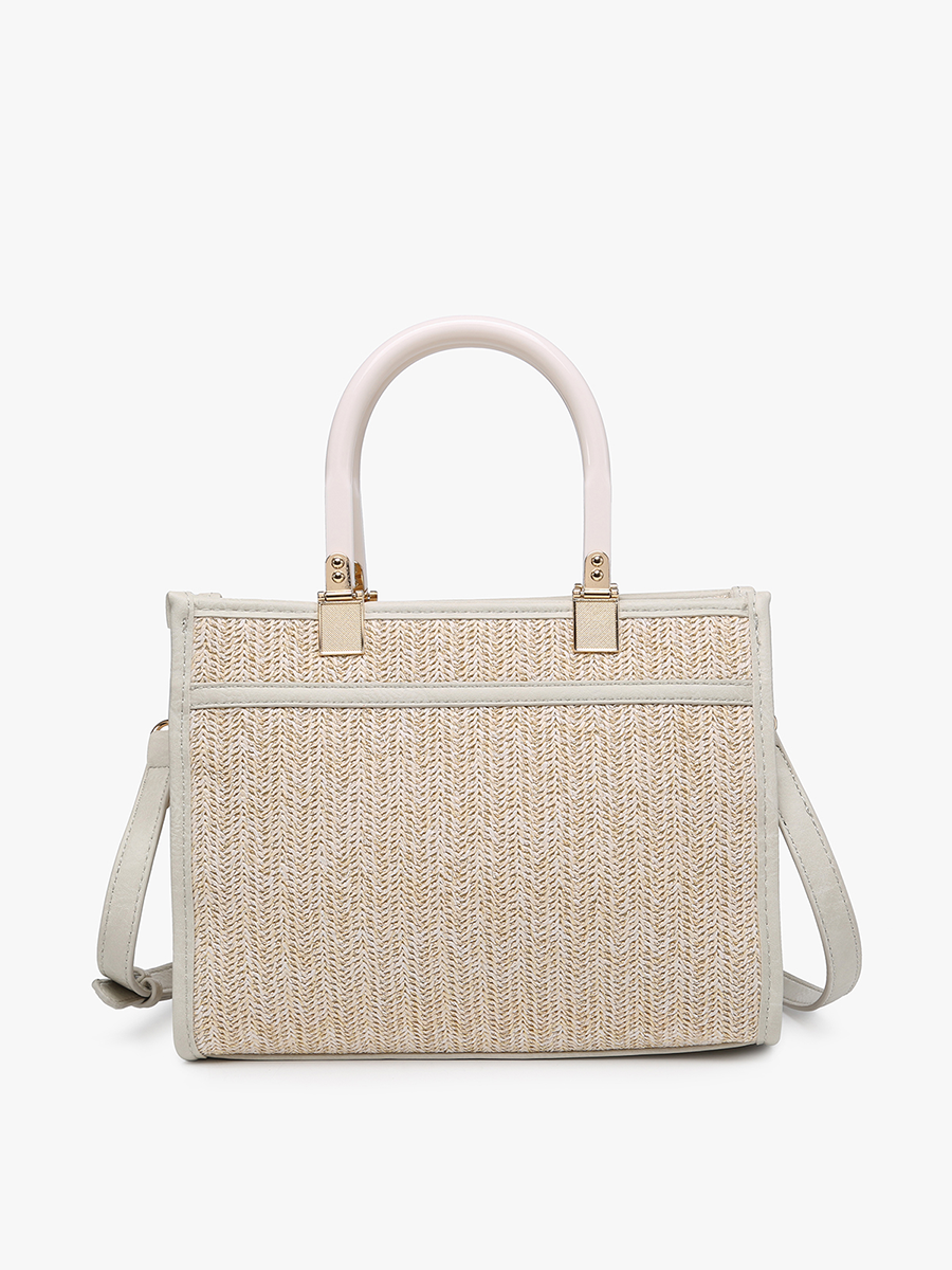 M2233 Kaya Rattan Satchel w/ Dual Handles - Posh West Boutique