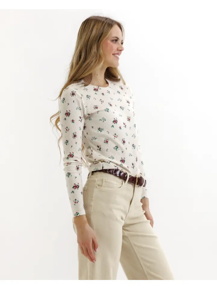Berry Long Sleeve Ribbed Top - Posh West Boutique
