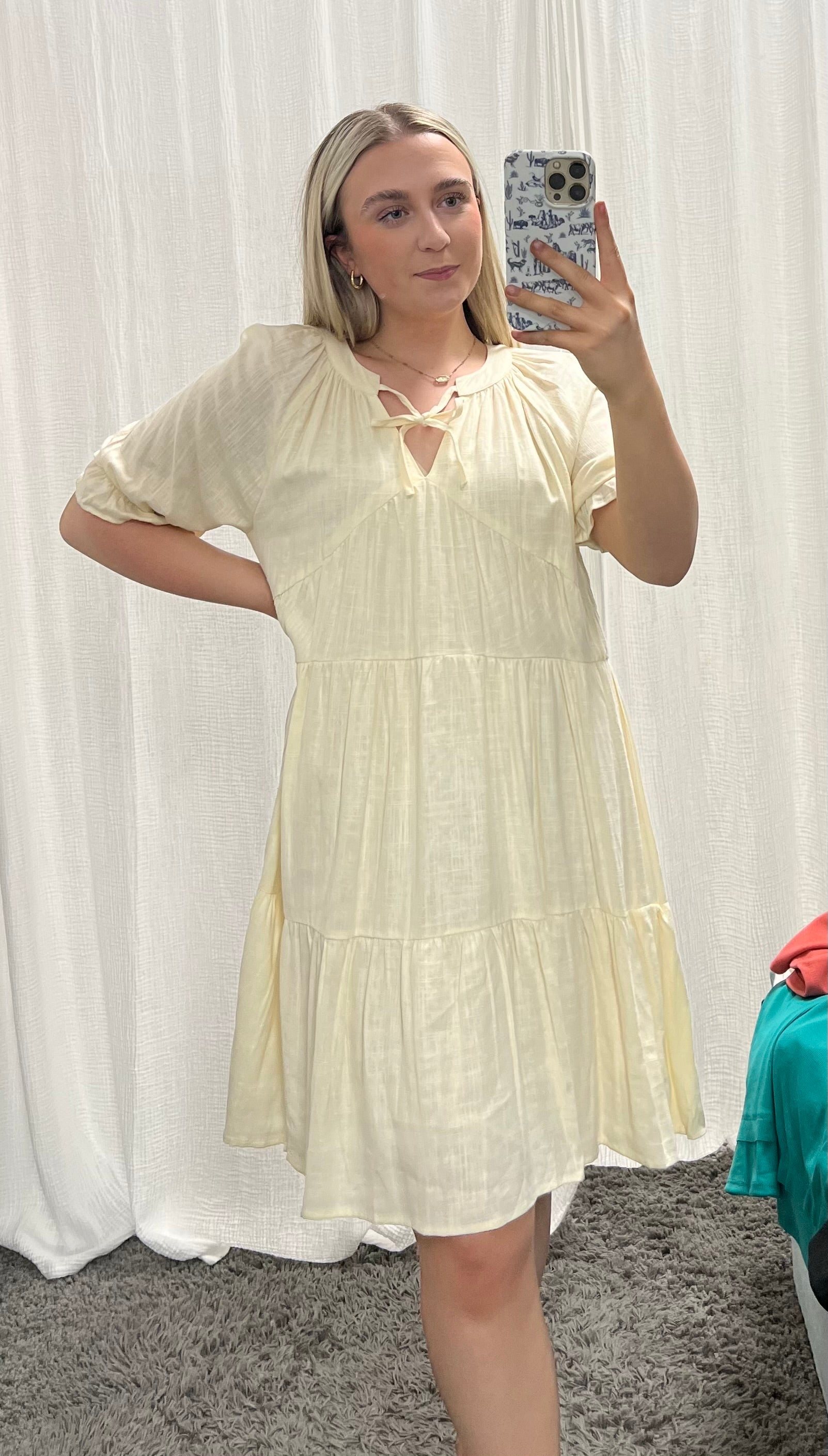 V-Neck Cinch Sleeve Dress - Posh West Boutique