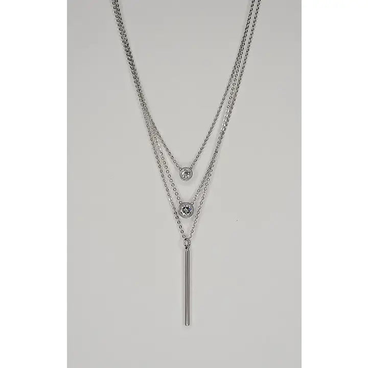 Silver Triple Layered Necklace - Posh West Boutique