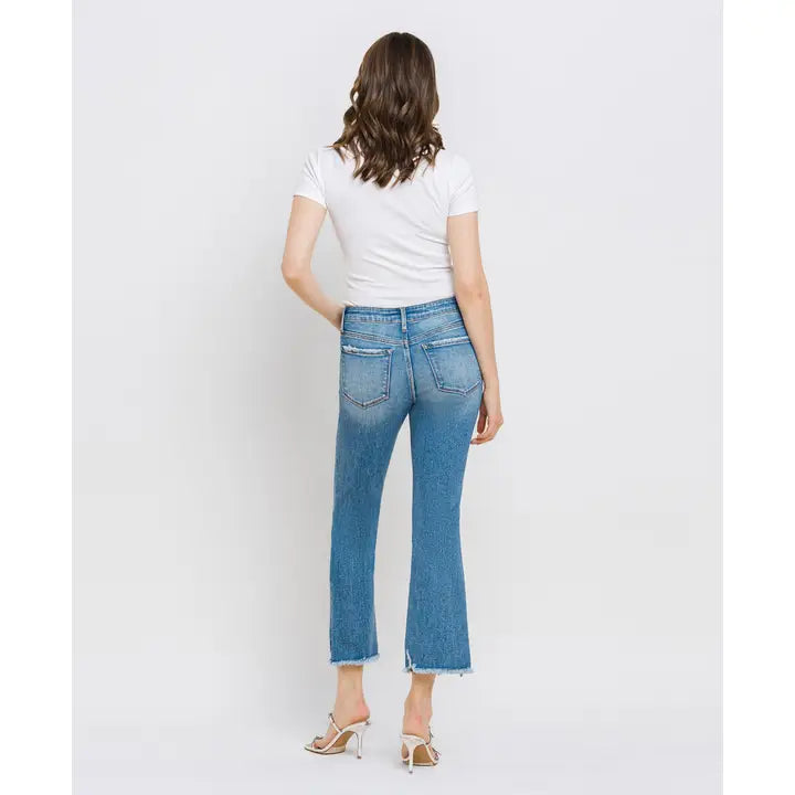 Vervet Mid Rise Cropped Mini Bootcut Jean - Posh West Boutique