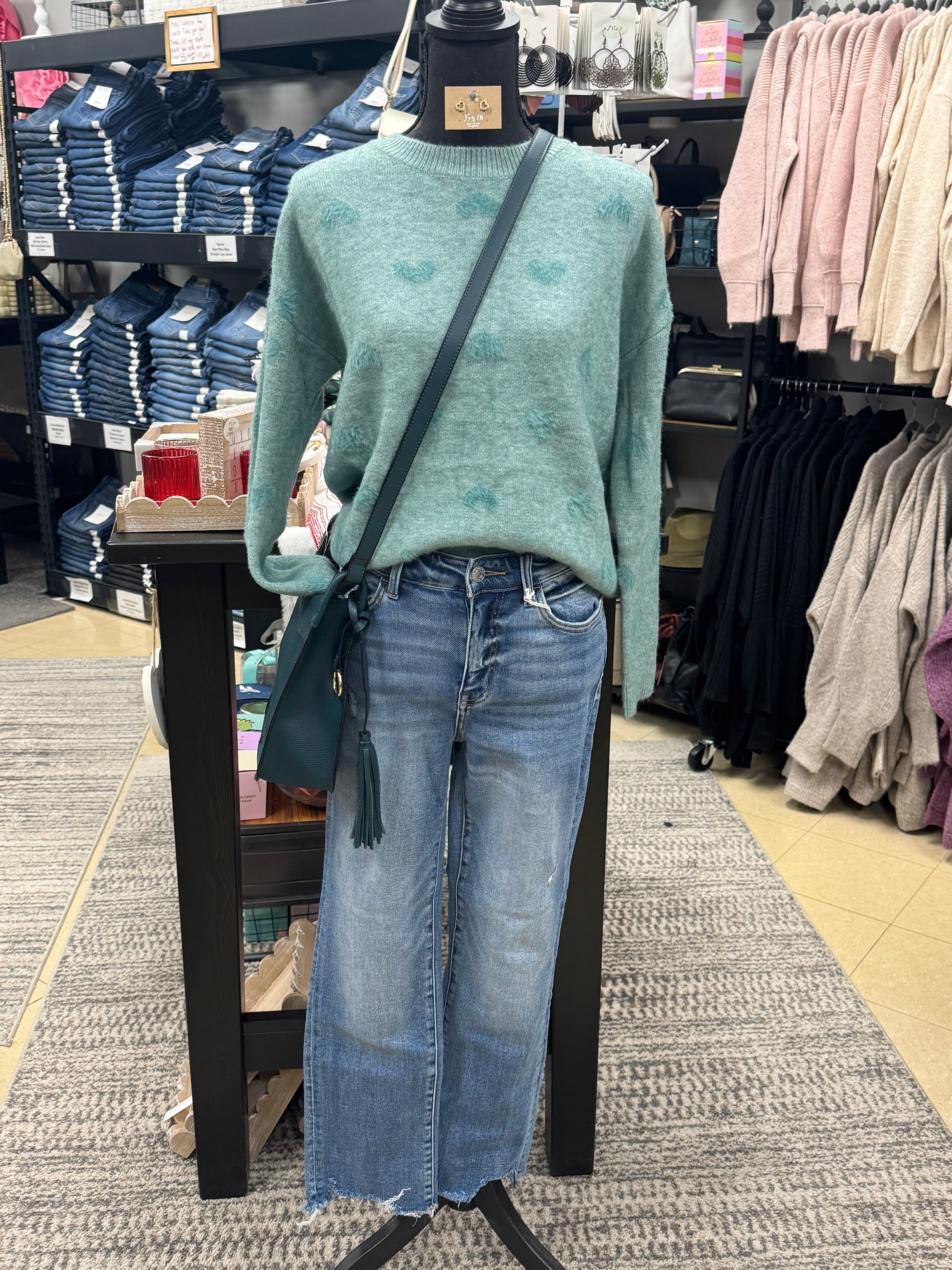 Vervet High Rise Uneven Hem Slim Straight - Posh West Boutique