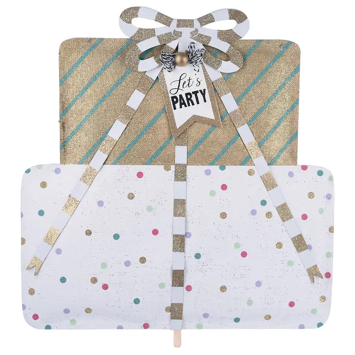 Let's Party Present Wood Topper - Posh West Boutique