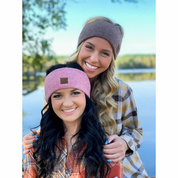 Soft Ribbed Leather Patch C.C. Head Wrap