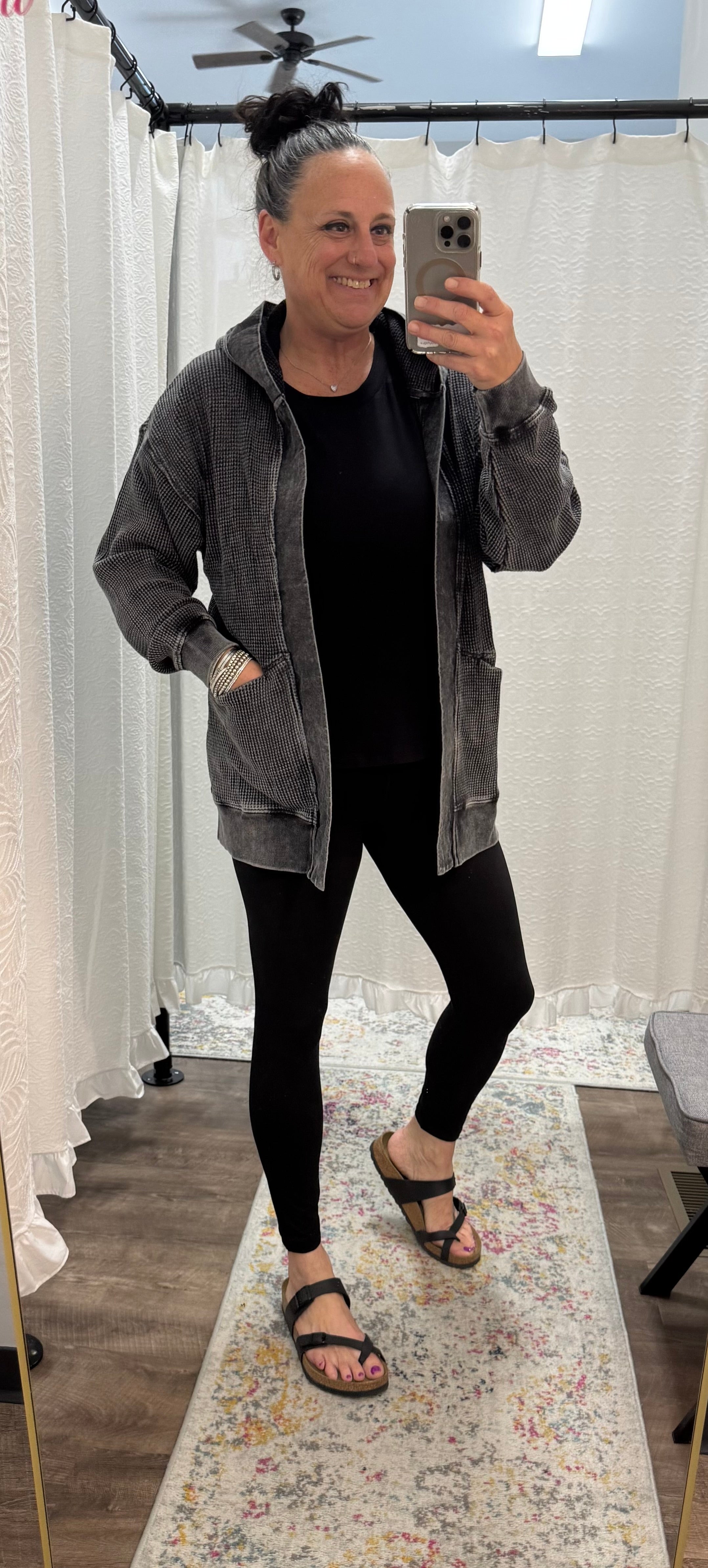 Waffle Knit Mineral-Washed Cardigan - Posh West Boutique