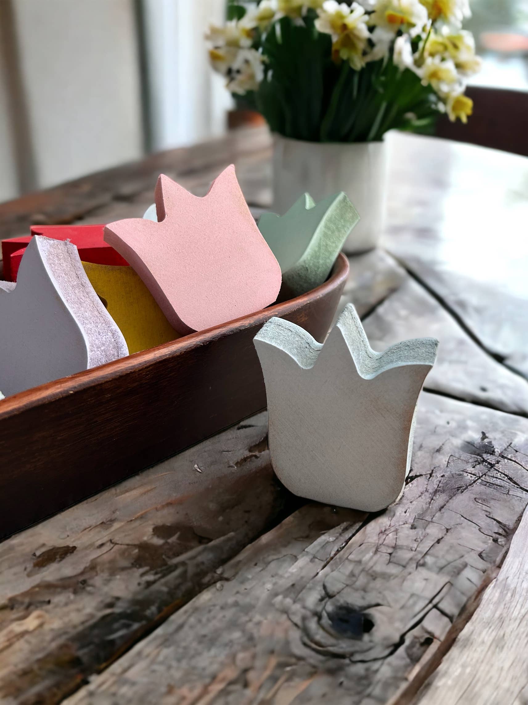 Primitive/Rustic Wood MINI Spring Tulips - Posh West Boutique