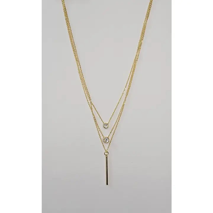 Gold Triple Layered Necklace - Posh West Boutique