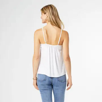 White Adjustable Gathered Cami - Posh West Boutique