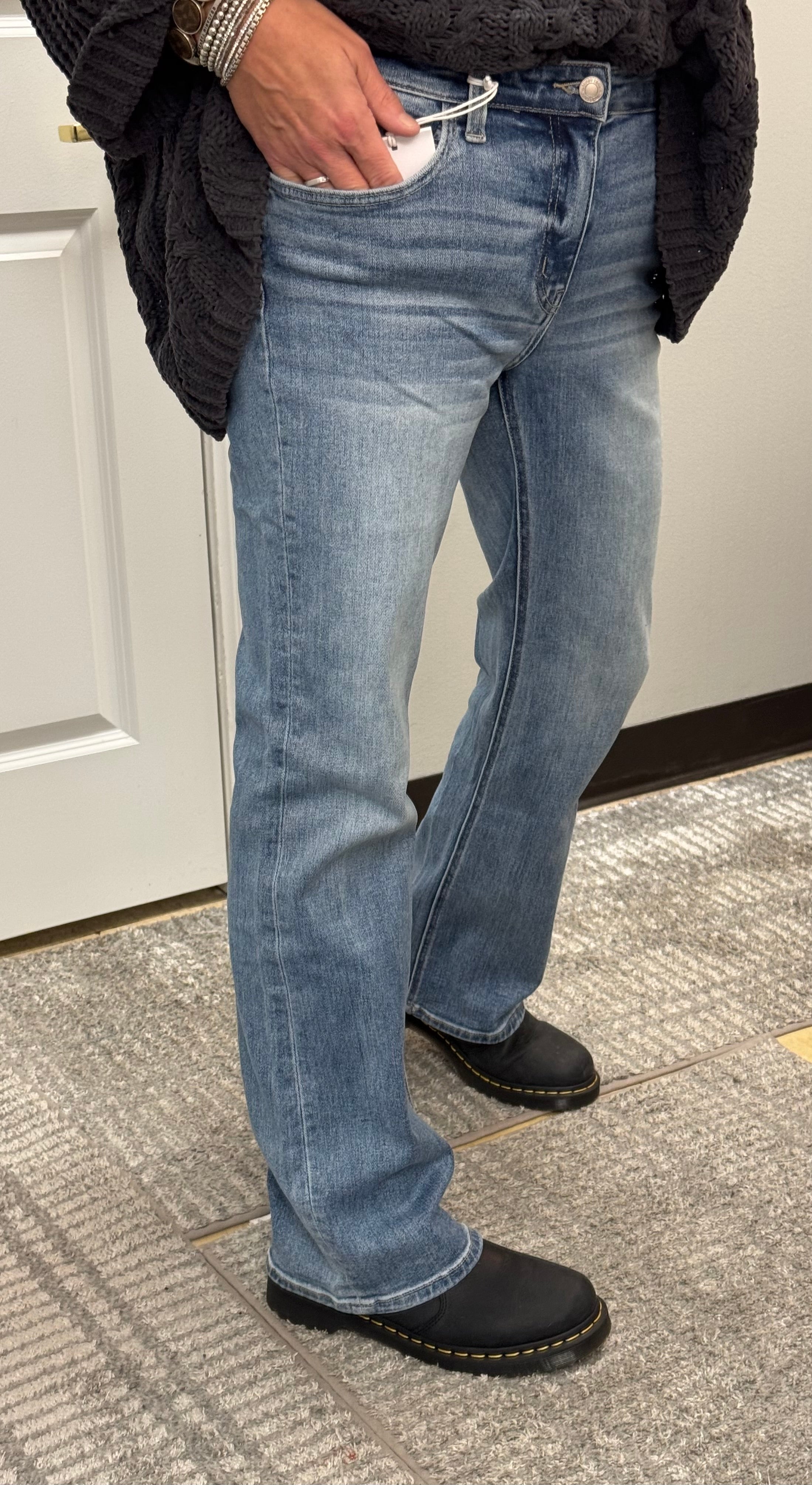 Vervet Mid Rise Light Wash Bootcut Jeans - Posh West Boutique