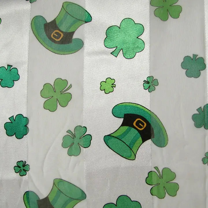 Saint Patrick's Day Leprechaun Hat Shamrock Clover Scarf White - Posh West Boutique