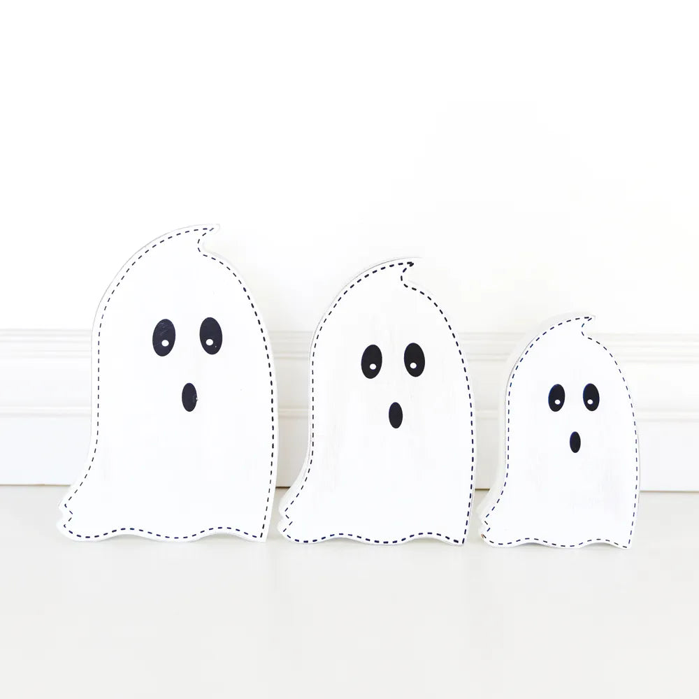 Wood Cutout Ghosts - 3 pc