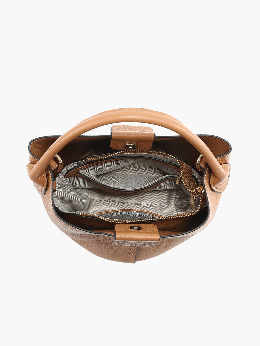 Farrah Bucket Bag w/ Top Handle & Inner Bag (3 colors) - Posh West Boutique