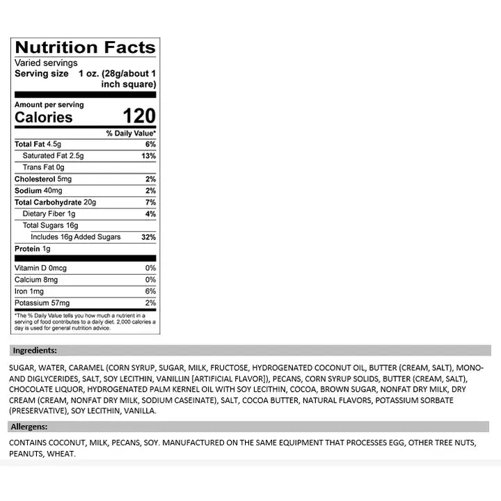 Chocolate Caramel Pecan Fudge (1/2 lb Package) - Posh West Boutique