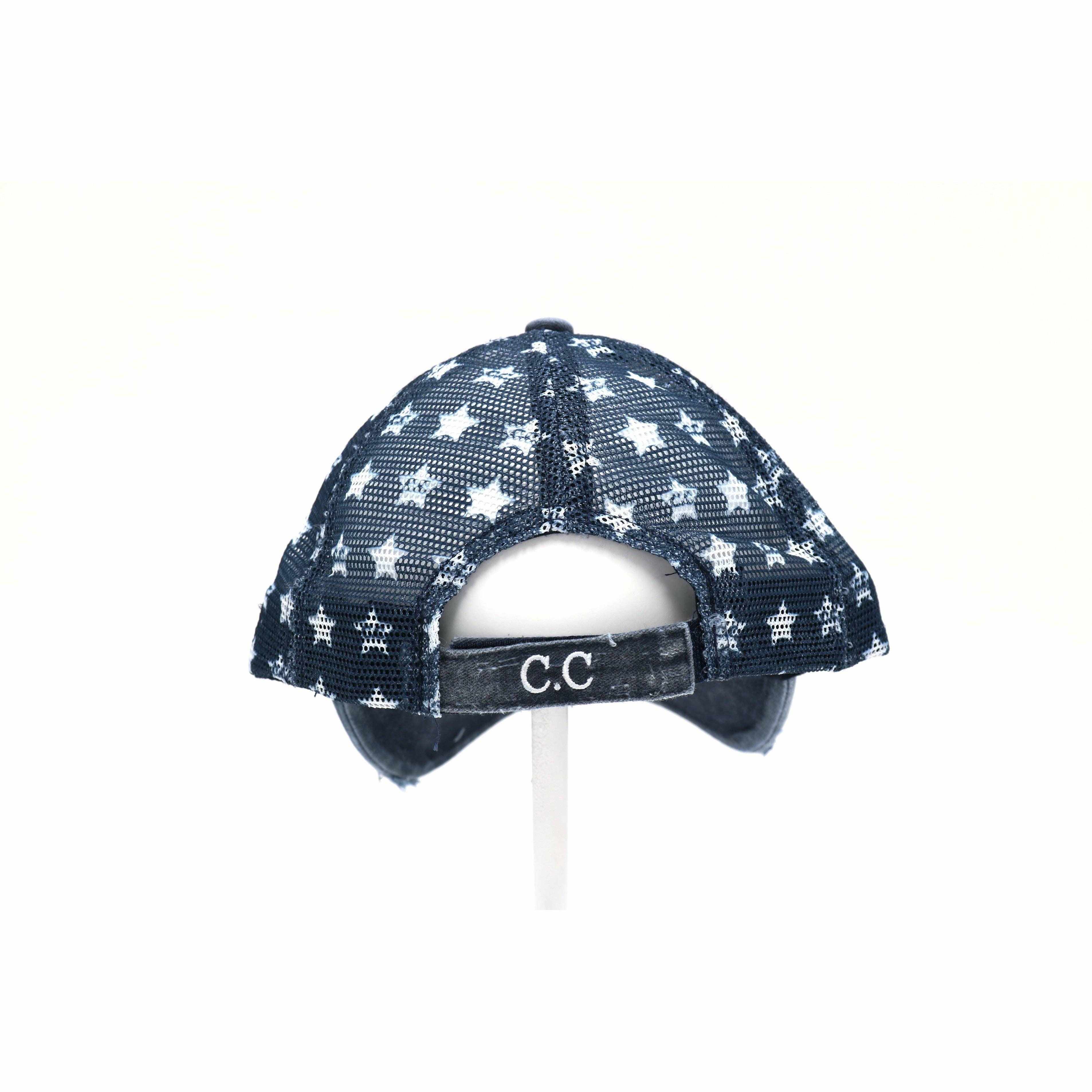 Distressed American Flag Star Trucker Hat