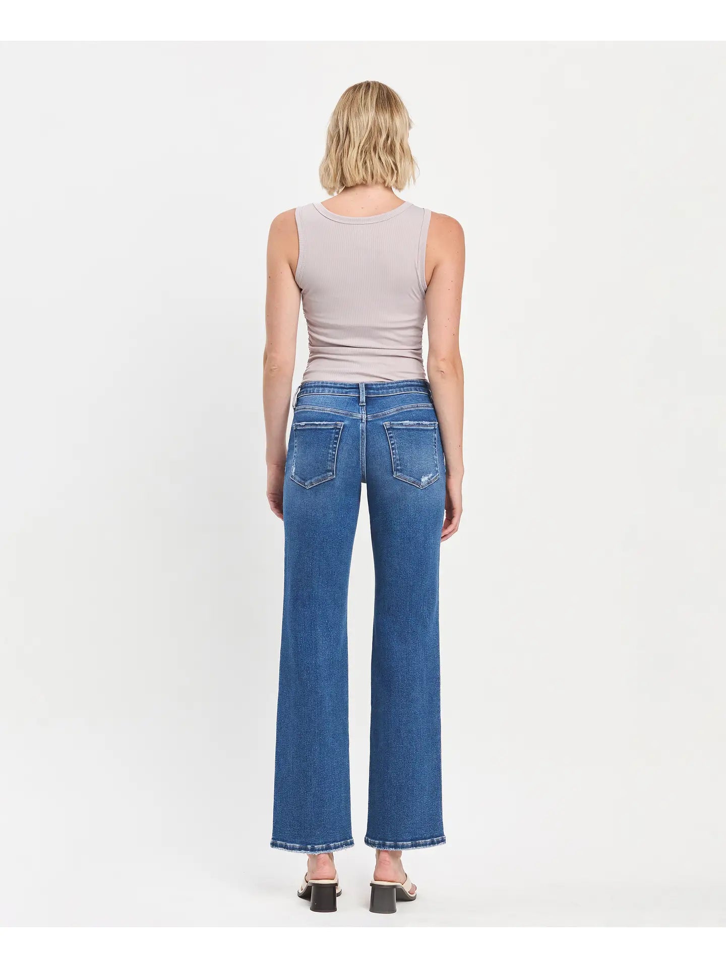 Vervet Mid Rise Full Length Straight Leg Jeans - Posh West Boutique