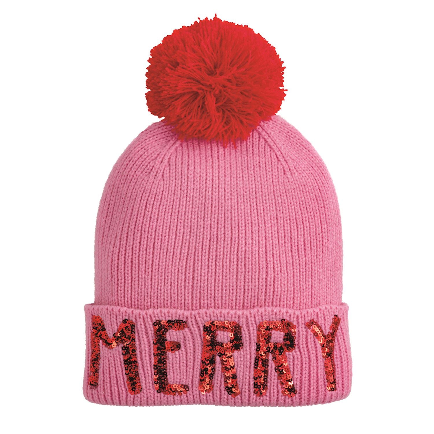 Pink Merry Holiday Beanie - Posh West Boutique