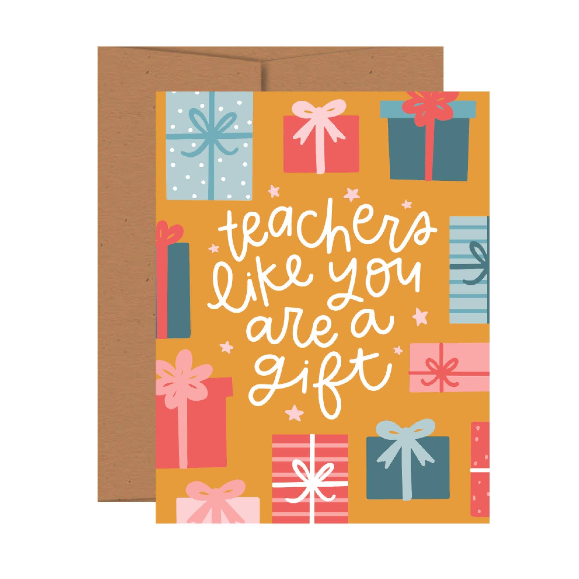 You're a Gift Teacher Thank You Greeting Card - Posh West Boutique
