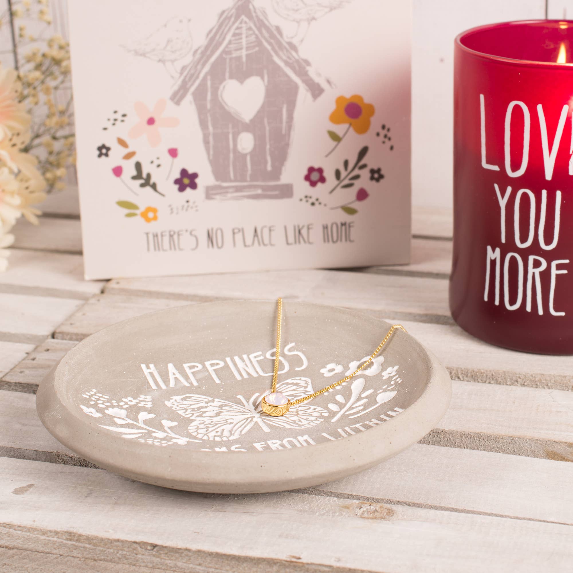Happiness - 5" Cement Keepsake Dish - Posh West Boutique