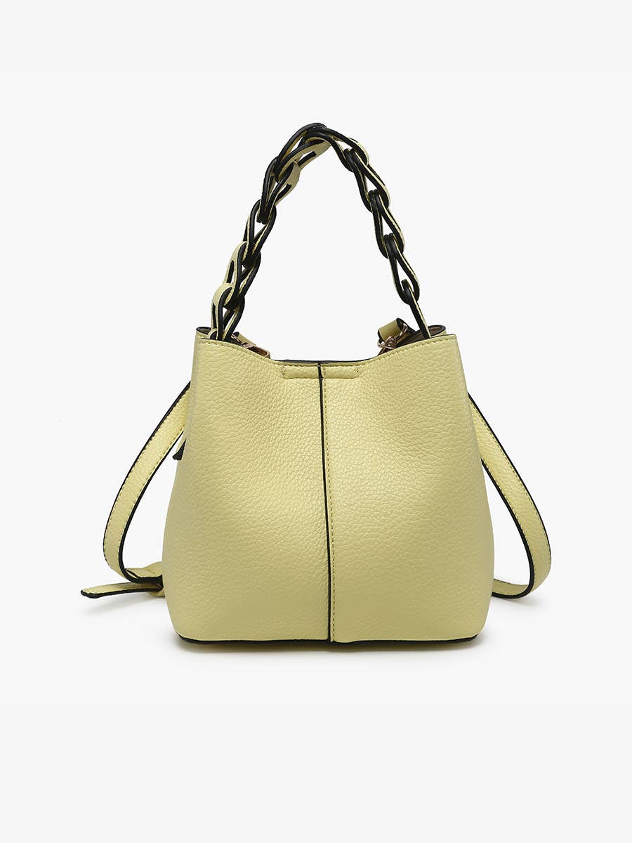 Nora Braided Handle Bucket Bag w/ Inner Pouch (3 colors) - Posh West Boutique