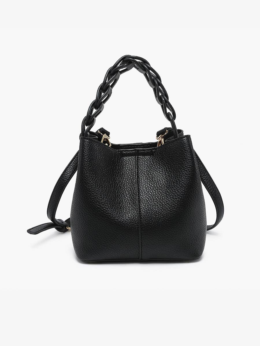 Nora Braided Handle Bucket Bag w/ Inner Pouch (3 colors) - Posh West Boutique